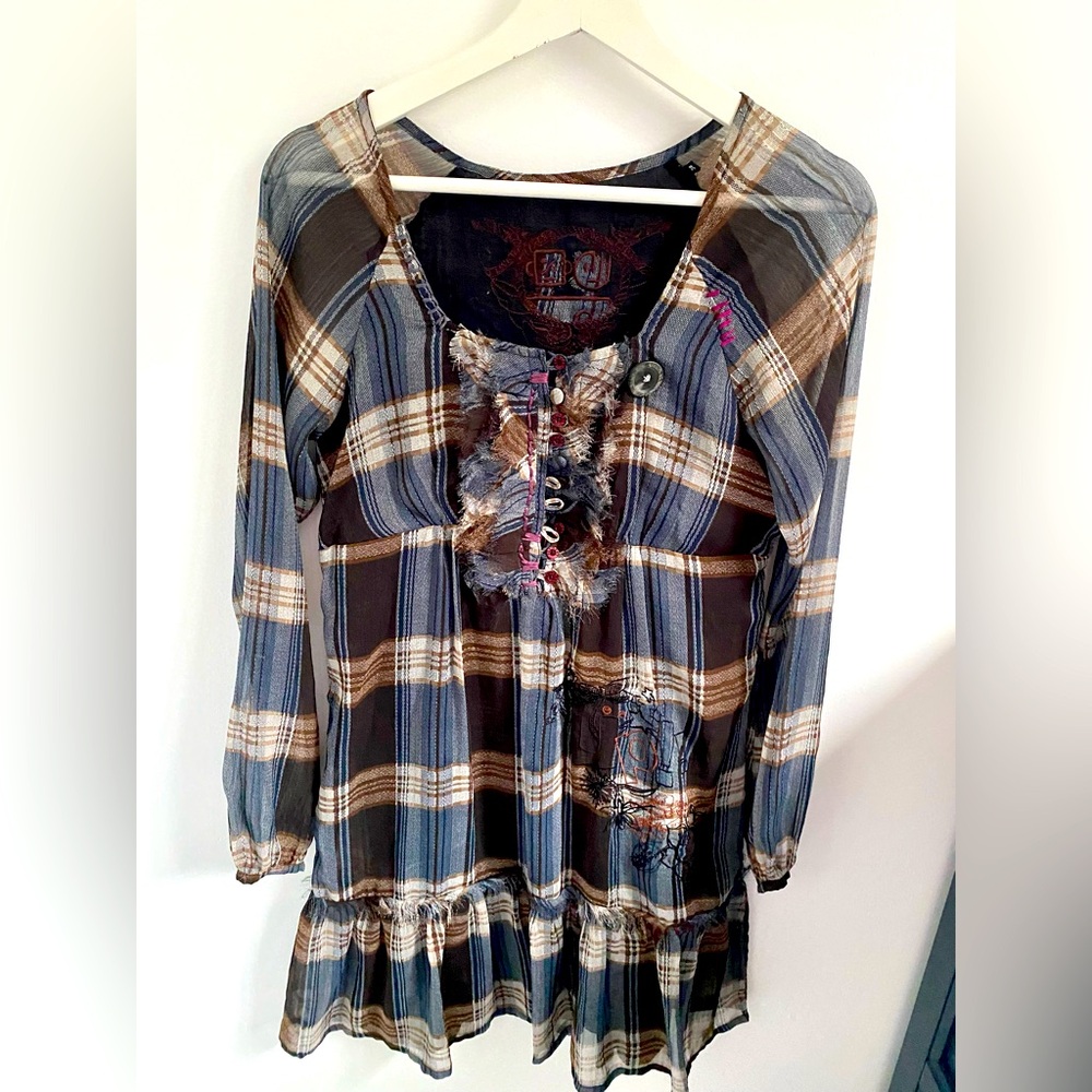 Desigual Plaid patchwork Button-Up Women's dress